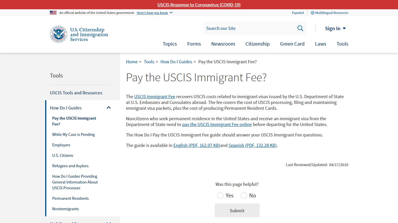 Pay the USCIS Immigrant Fee? | USCIS